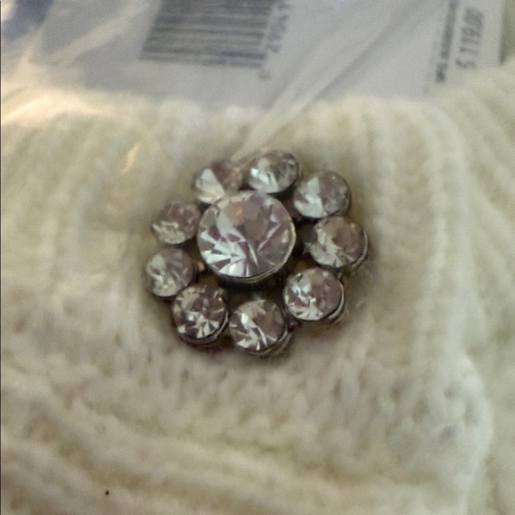 Sam Edelman Keegan Peplum Cardigan with Bedazzled button detail NWT XL Cream - Picture 9 of 15